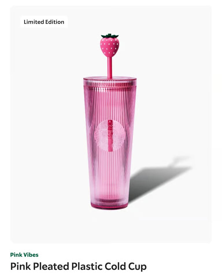 Starbucks 2026 Pink Drink Strawberry Cold Cup Tumbler 24oz